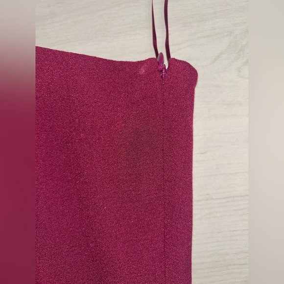 NEW Dress The Population Tiffany One Shoulder Dark Magenta Midi Dress SIZE L - Picture 7 of 10